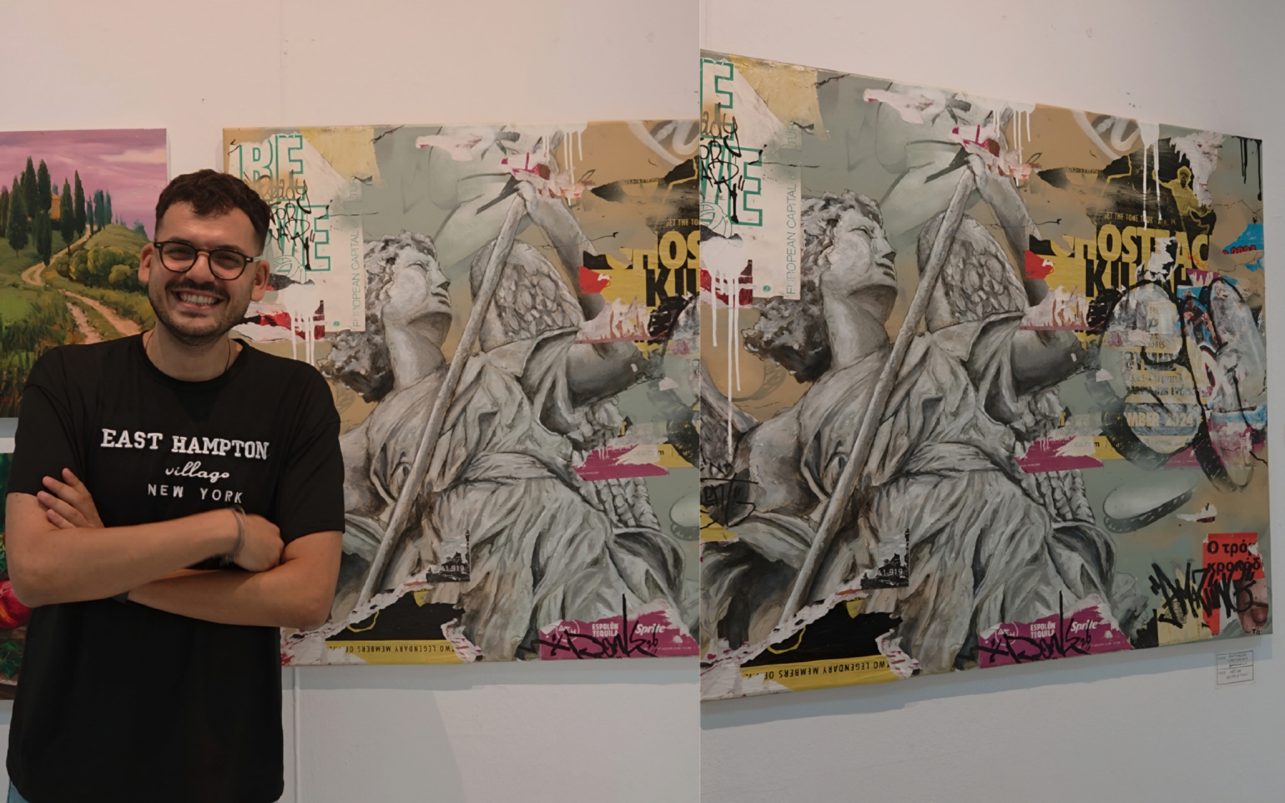 Greek artist Antonios Cheiladakis’ “ART OF REVOLUTION,” where an ancient Greek figure meets a distinctly contemporary visual language.